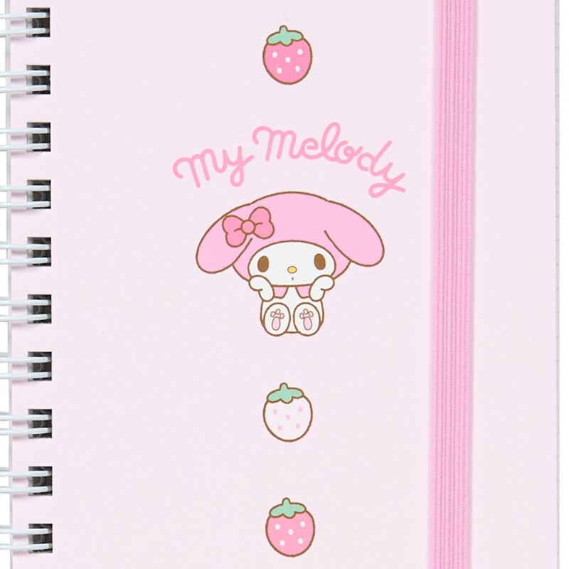 Sanrio 430773 My Melody Slim Ring Notebook with Elastic Band