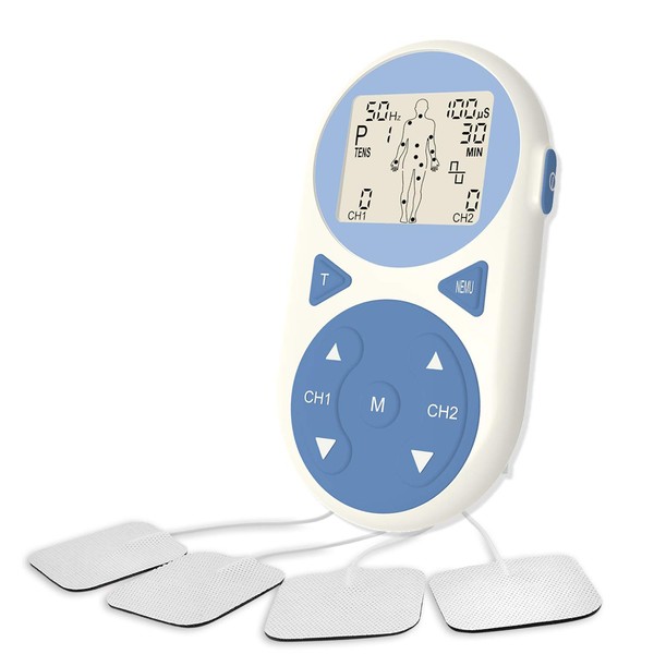 TENS Unit Muscle Stimulator EMS Pulse Massager 2020 Upgrade 3-in-1 Combination with Independent 2 Channels, 32 Preset&2 Manual Modes Professional Handheld Electrotherapy Device for Body Pain Relief