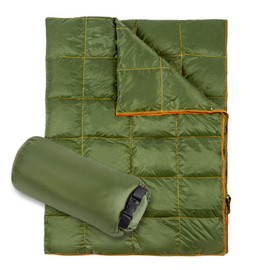 Albert Austin Down Camping Blanket 203 x 137cm 100% Duck Down Filling Cold Blanket Packable Lightweight Warm Travel Blanket for Cold Weather Backpacking Portable Sleeping Quilt for Hiking Travel Car