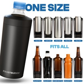 Universal Buddy XL Can Cooler by Frost Buddy - Fits 12-ounce, 16-ounce, 20-ounce, and 24-ounce Cans and Bottles - Keep Your Drinks Refreshingly Chilled for over 12 hours (Dark Night)