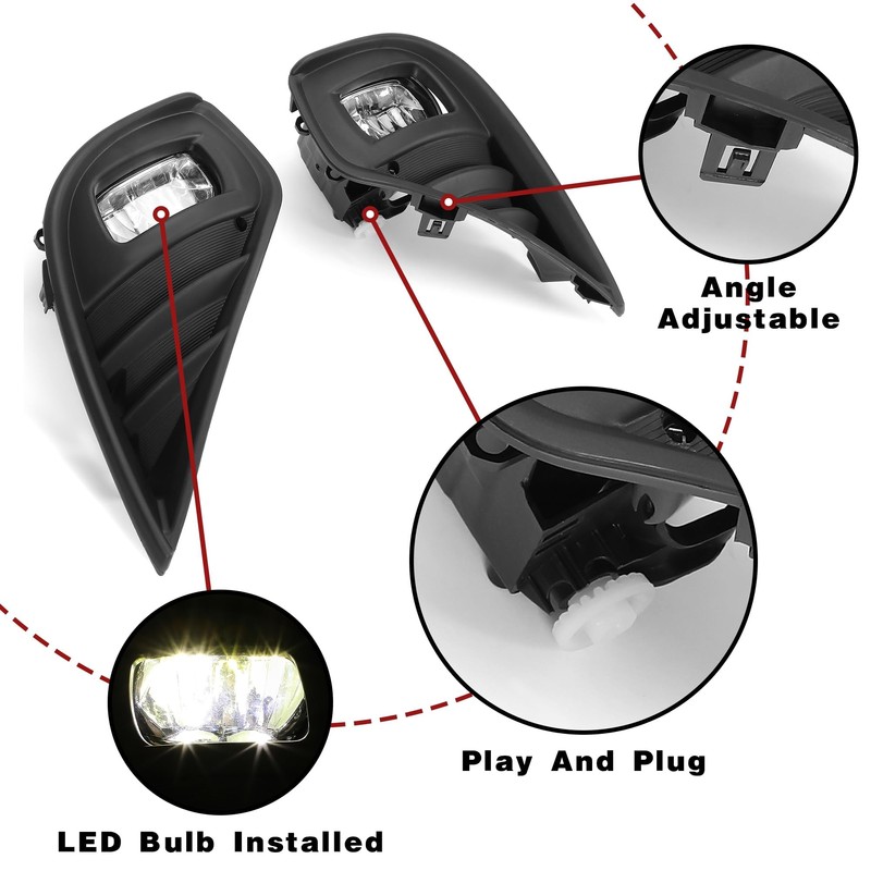 HECASA Pair LED Fog Lights Compatible with 2020 2021 2022