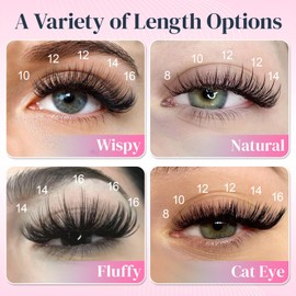 DF touchjoy Lash Clusters, 168Pcs Cluster Eyelash Extensions, Mixed 8-16mm D Curl Lash Clusters Super Thin Band & Soft Lashes (SexxyVolume)