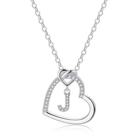 Initial Necklaces for Women Silver, Gifts for Girls J Necklace for Girls Initial Necklace Gifts for Teen Girls Silver Initial Necklace Bridesmaid Gifts for Wedding Day Necklace for Girls Gifts for Her