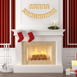 RmKbe Merry Christmas Banner Christmas Burlap Hanging Bunting Decor Rustic Christmas Garland Interior Wall Flag Decoration for Family Party