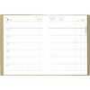 Hakubunkan 2025 A5 Weekly Desk Planner with Spin, Gold No.