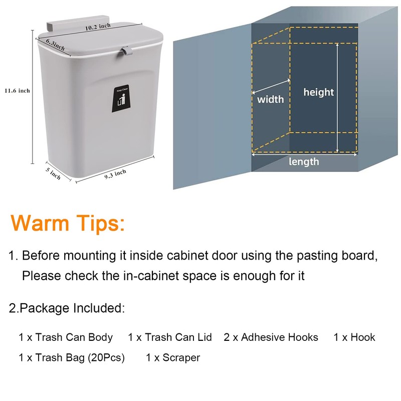 Tiyafuro 2.4 Gallon Kitchen Compost Bin for Counter Top or