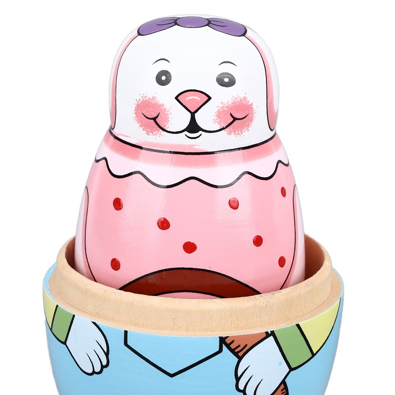Wooden Russian Nesting Dolls Rabbit Shape Wood Nesting Dolls for