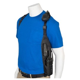 HOLSTERGUY USH-300L Universal Left Side Radio Shoulder Holster Chest Harness with an Adjustable Radio Pouch fits all Motorola ICOM Vertex Two Way Radios from 4-3/4' up to 9" tall. Made in The USA