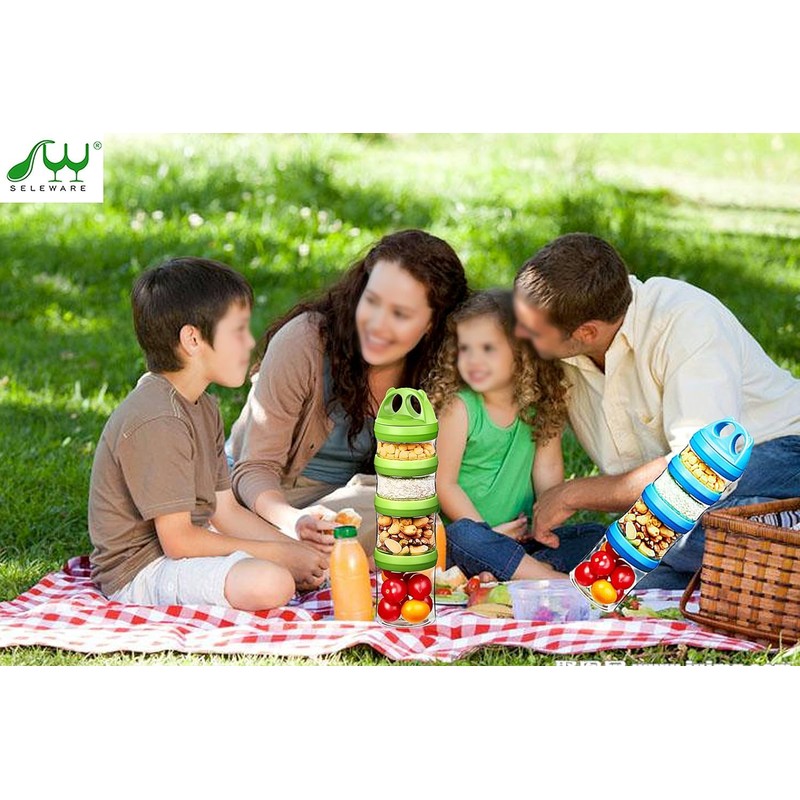 SELEWARE Portable Stackable Food Storage Containers for Snacks Formula Powder