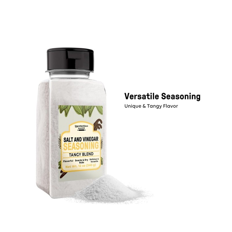 Unpretentious Salt and Vinegar Seasoning, 12 oz, Tangy & Strong