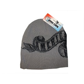 American Valor Script Ribbon Patriotic USA Black Grey Eagle Beanie Stocking Cap Military