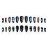 Medium Almond Press on Nails Aesthetic Nail Art Dark Blue