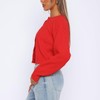 Qifeodm Women's Y2K Button Down Sweater Cardigan Long Sleeve Cropped