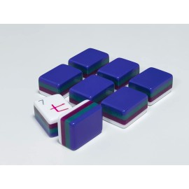 ,Acrylic Mahjong Tiles,Mahjong Gift for Women,Hand-carved Mahjong Tiles,Custom 4-Layer Mahjong,Emerald Green JadeColor: Deep Purple