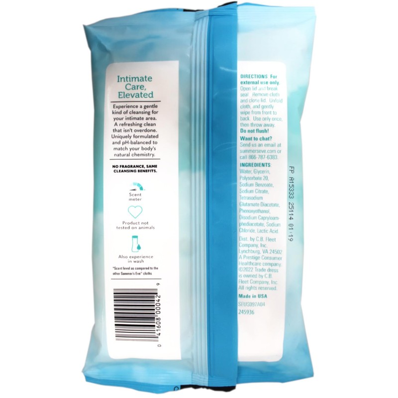 Summers Eve Cleansing Cloths 32 Count Soft Pk Frag-Free (Pack