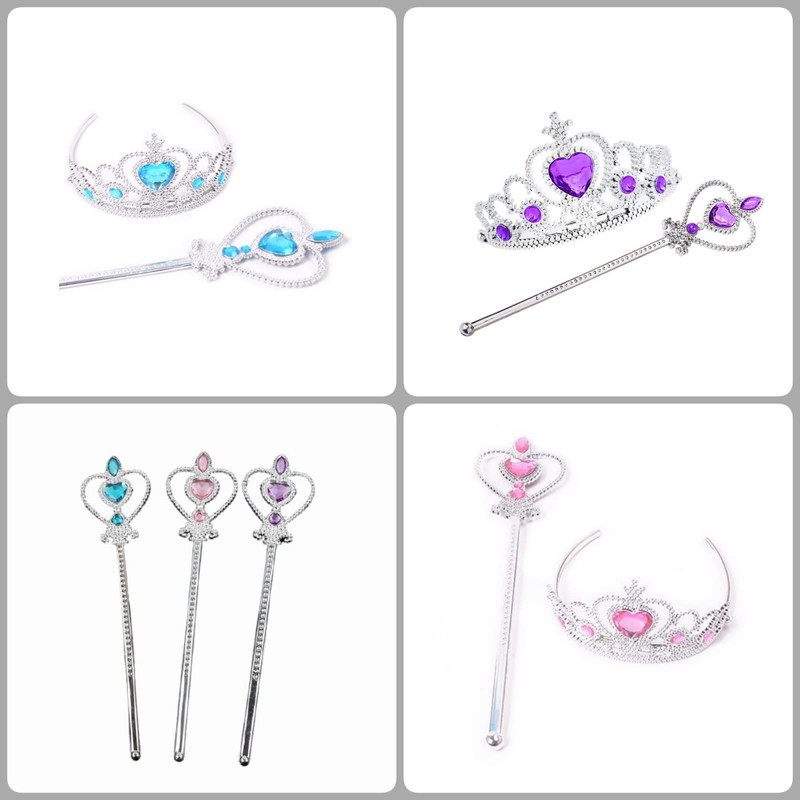 APOSITV Tiara and Wand Set for Kids, Princess 2-Piece Set,