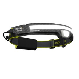 Optimal Ventures Liteband PRO 1500MB Rechargeable LED Flashlight, Carbon Fiber Color, 210-Degree Wide-Angle Beam, 6 Modes, 3400mAh Battery, Weatherproof Housing, IPX5