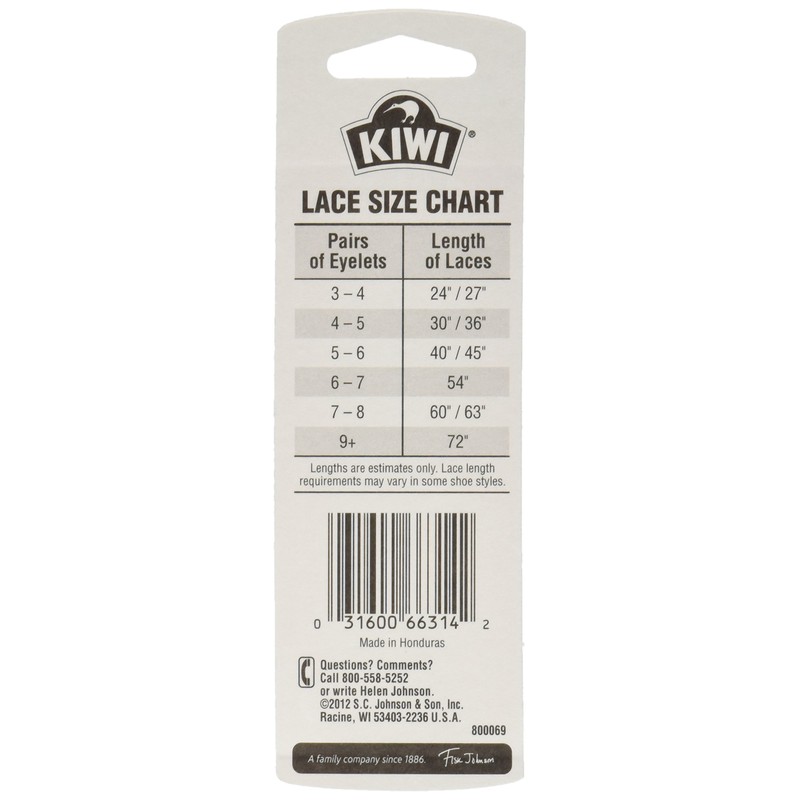 Kiwi Shoe laces, 27 in, wax black, 1 ct