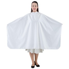 MEIHO Hairdressing Cape, Cut Cloth, White, 57.5 x 59.1 inches (146 x 150 cm), Front Length 38.6 inches (98 cm), Neck 11.0 - 20.9 inches (28 - 53 cm)