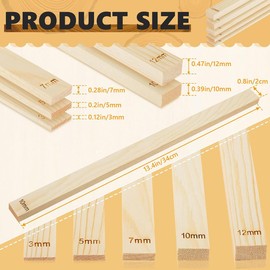 AIMALL 10-Piece Solid Pine Guide Rail Strips for Ceramic Clay, 5.1-13.4 Inch Adjustable Strips, Precision Crafting & Rolling Tool for Artists