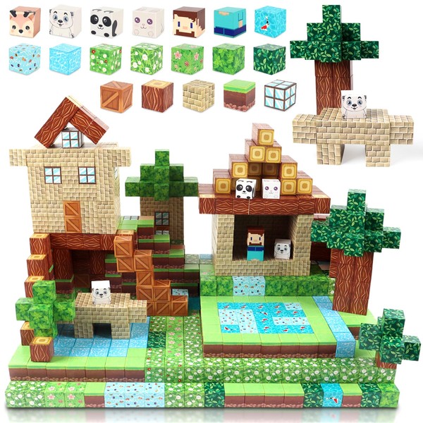 Pack of 150 Magnetic Building Blocks, Magnetic Toy Blocks, Magnetic