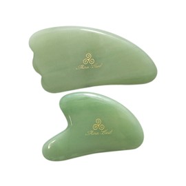 Mina Heal Facial Gua Sha jade tool for lymphatic drainage, skin detox and rejuvenation, anti-wrinkle, anti-ageing face lift, cosmetic self-treatment & beauty