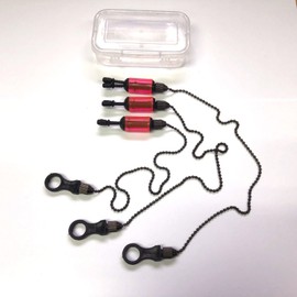 3 x Carp Coarse Fishing Chain Bite Alarm Bobbings Swingers Indicators BOX (Orange)