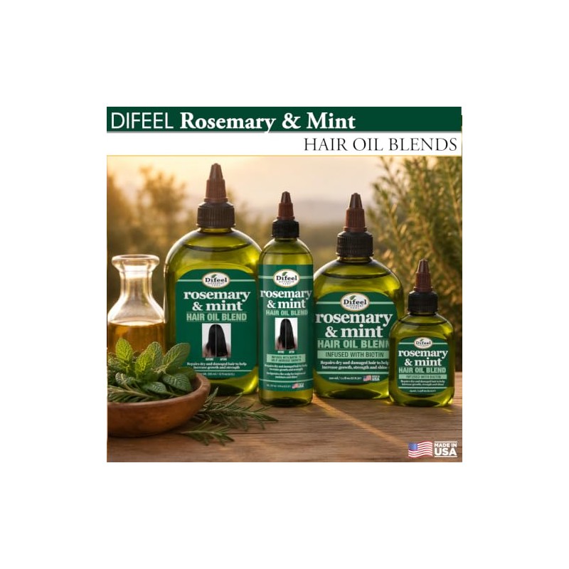 Difeel Aceite para el cabello premium de romero y menta
