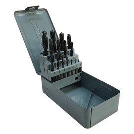 DBM IMPORTS 15 PC Jobber Drill Set HSS 1/16-1/2" by 32nd with Metal Index Box 118 Degree Straight Shank