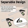 Set Square, 2-Piece Multifunctional Right Angle Ruler, Professional Combination Square