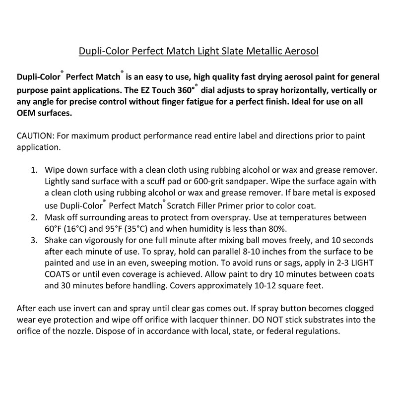 Dupli-Color EBGM05407 Perfect Match Automotive Spray Paint – General Motors