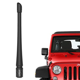 RYDONAIR Short Antenna Compatible with Jeep Wrangler 2007+ & Jeep Gladiator 2020+, Internal Copper Coil for Enhanced Reception, Car Wash Proof, 7 inches Rubber Antenna Replacement