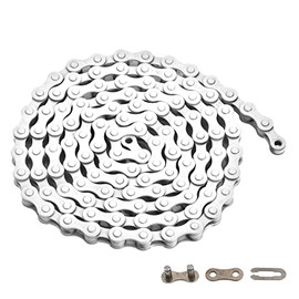 Single-Speed Bicycle Chain, 1-Speed Bike Chain, Multicolour, 1/2 x 1/8 Inch, 116 Links (116L, White, 1)