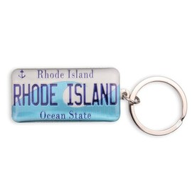 Westmon Works Rhode Island Keychain Souvenir Ocean State License Plate Metal Key Ring