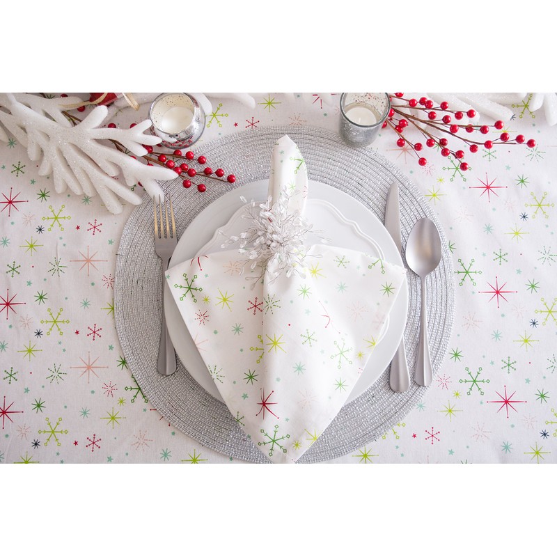 DII Christmas Star Print Tablecloth 52x52