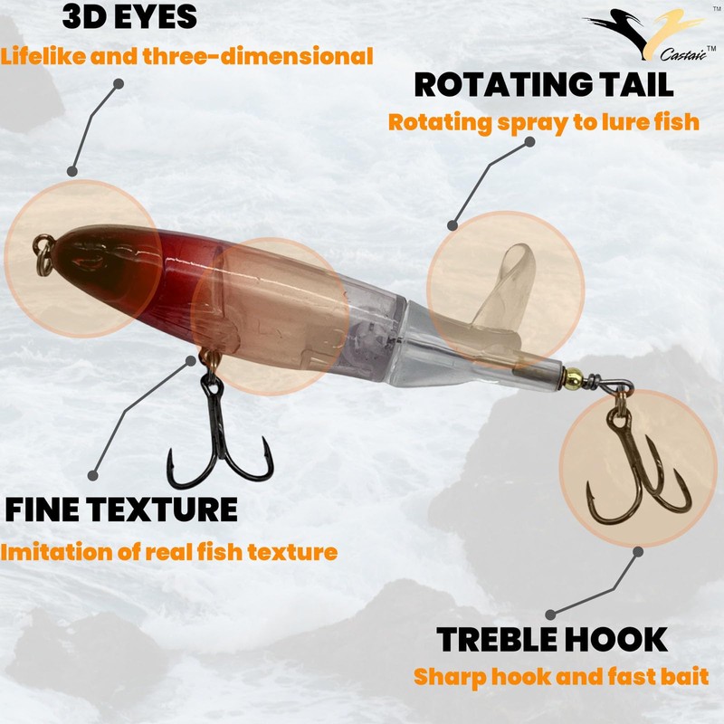 Castaic Topwater Fishing Lures Set Popper Lures for Bass Catfish