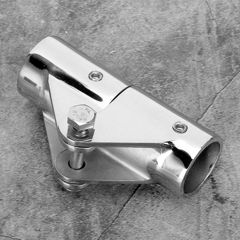 2Pcs Stainless Steel Folding Rotatable Connector Marine Boat Rail Tube