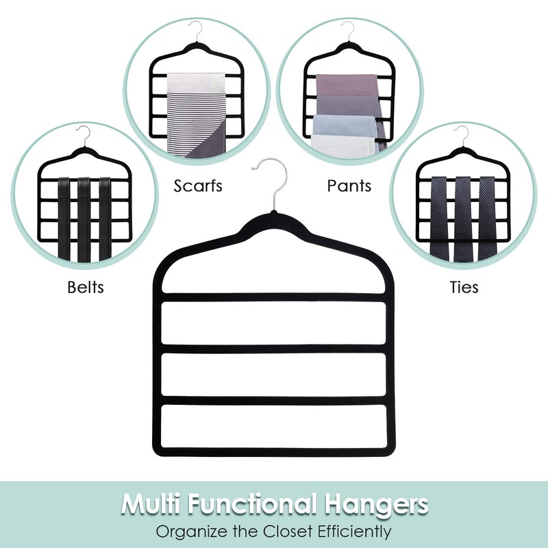 Velvet Hangers Space Saving Non Slip Pant Velvet Hangers, DUDUCOFU