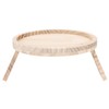 Clip On Tray Natural Bamboo 9.8in Round Home Couch Sofa