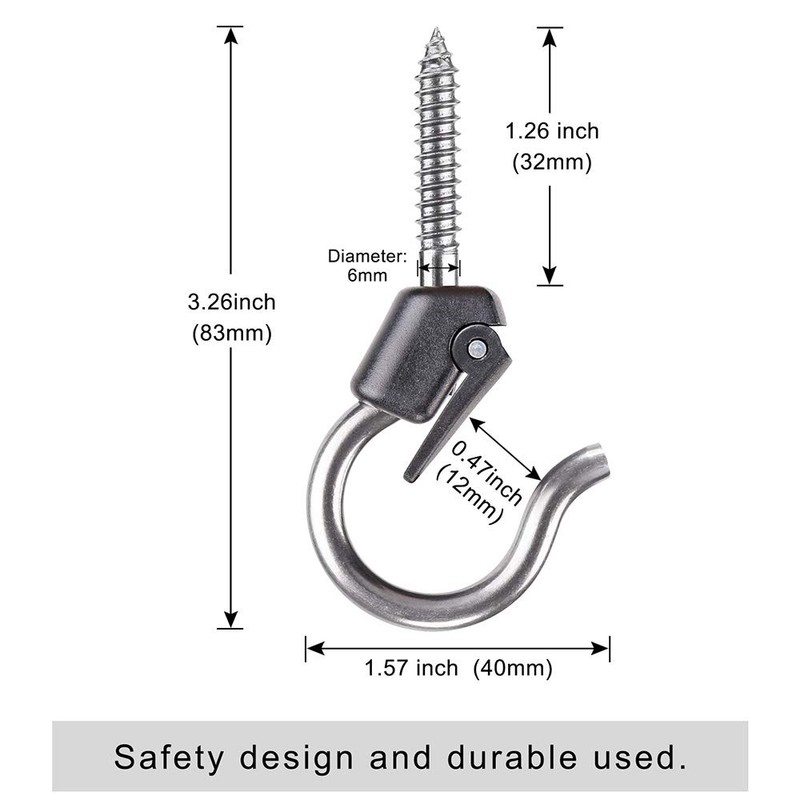 BeneLabel Wall Mount Ceiling Hooks with Safety Buckle - Plant