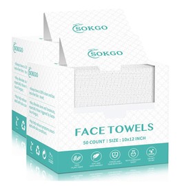 Disposable Face Towels, Facial Cleansing Cloths, Extra Soft Makeup Removing Cleansing 10"×12" Face Towelettes, Skin Care and Makeup Removal, 101% Pure Plant Fiber