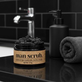 Men’s Charcoal Exfoliating Face Scrub – Gritty Facial Cleanser With Pumice & Sugar - For Blackheads, Oil Control, Acne, Rough Skin, Clogged Pores & Post-Shave Bumps