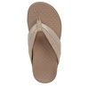 VIONIC Women's Shore Flip-Flop, Beige/Gold Leather/Canvas, 9