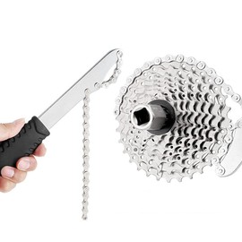 HOUSON Bicycle Chain Whip with Hook Wrench, Bicycle Chain Whip Bicycle Sprocket Remover Chain Tool