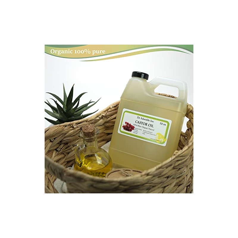 Premium Castor Oil Pure Organic Cold Pressed Virgin 32 Oz/