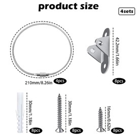 4-Pack Furniture Straps , Furniture Wall Anchor,Furniture Anchor,Baby proofing kit,Furniture Straps,Wall Anchor Kit for Baby Safety & Pet Protection