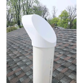 GWM Radon & HVAC Rain Cap for 4" SDR 35 Pipe, 3/4" Mesh Screen, Fits on End of Pipe