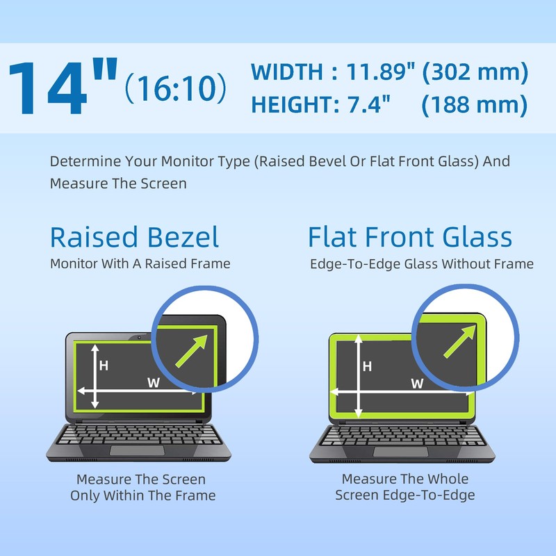 ROVIKE 14 Inch 16:10 Computer Screen Filter, Laptop Privacy Filter,