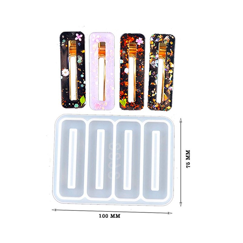 MEJULY 3PCS Hair Clips Silicone Molds Resin Acrylic Hairpin Silicone