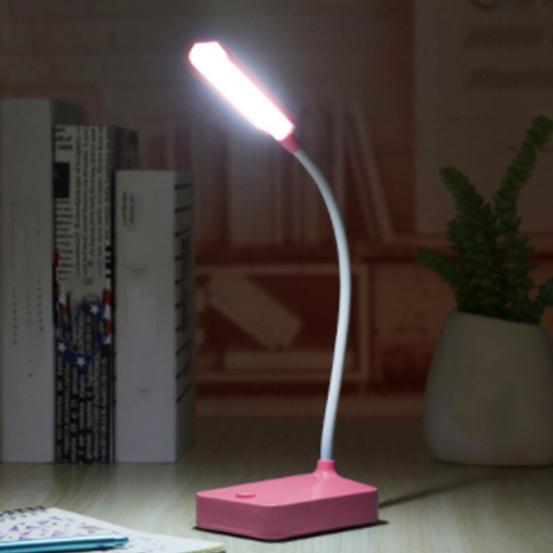 2 Sets LED Desk Lamp Pink Flexible Gooseneck Foldable Home